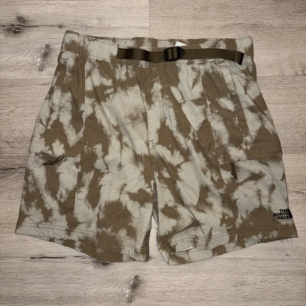North Face Camo Outdoor Hiking Cargo Utility Shorts Men's Small Green 28